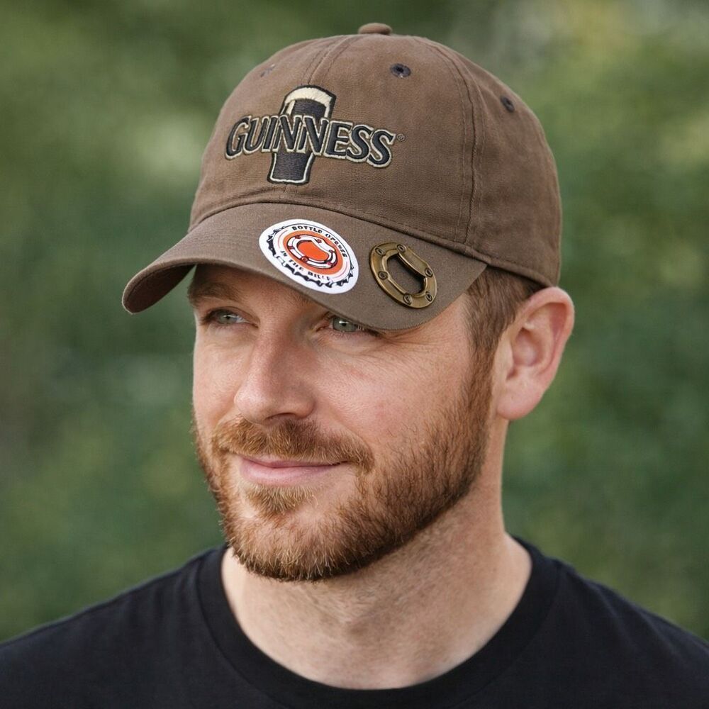Guinness Official Beer Hat Built In Bottle Opener Cap Bar Pub Novelty -Flawed